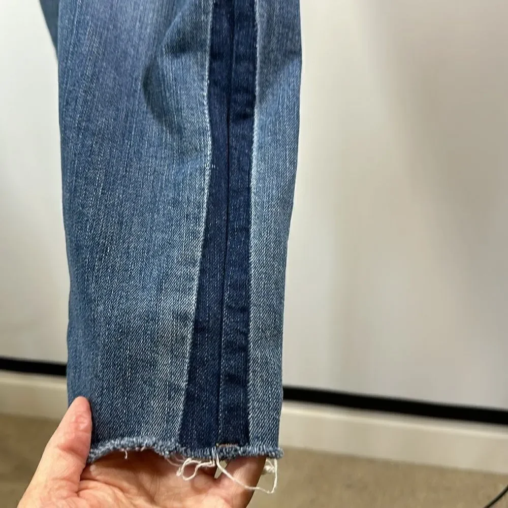 BANANA REPUBLIC Women's Distressed Denim Straight Ankle Jeans Blue Size 27/4